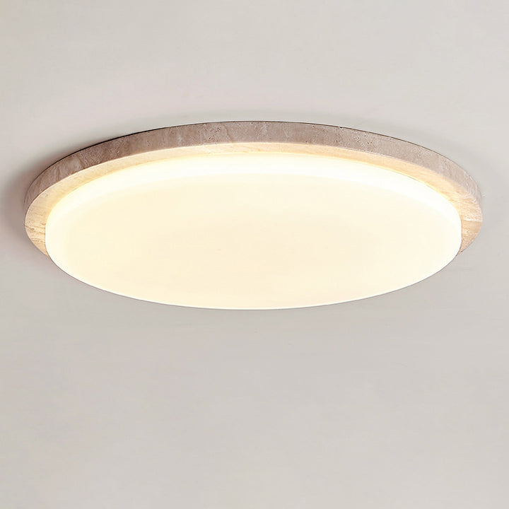 Moderne minimalistische runde LED-Deckenleuchte aus Chalcopyrit und Acryl für das Schlafzimmer 