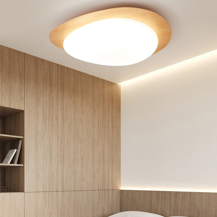 Luz de techo empotrada LED de hierro acrílico con forma de guijarro escandinavo contemporáneo para dormitorio 