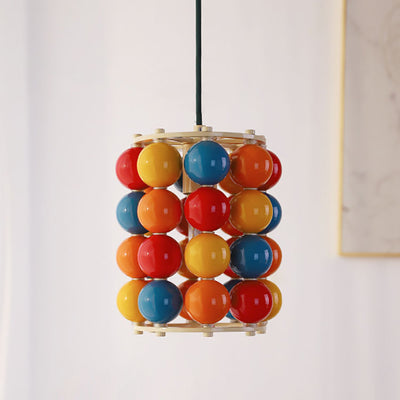 Zeitgenössische skandinavische bunte Magic Bean Eisen 1-Licht Pendelleuchte für Wohnzimmer 
