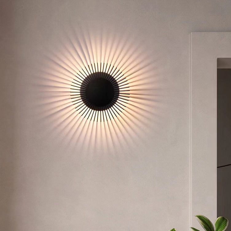Applique murale LED design tournesol rond en aluminium minimaliste moderne pour salon 