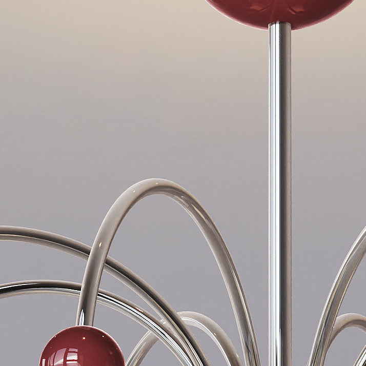 Moderne nordische Eisen-Glas-Blumenförmige Kugel 3/8-Licht-Kronleuchter für Wohnzimmer 