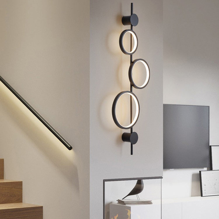 Moderne minimalistische mehrere Kreis Eisen Silikon LED Wandleuchte Lampe für Wohnzimmer 