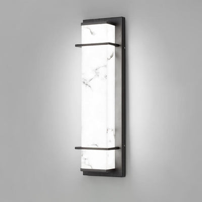 Contemporary Industrial Imitation Marble Resin Lampshade Column LED Outdoor Waterproof Wall Sconce Lamp For Garden