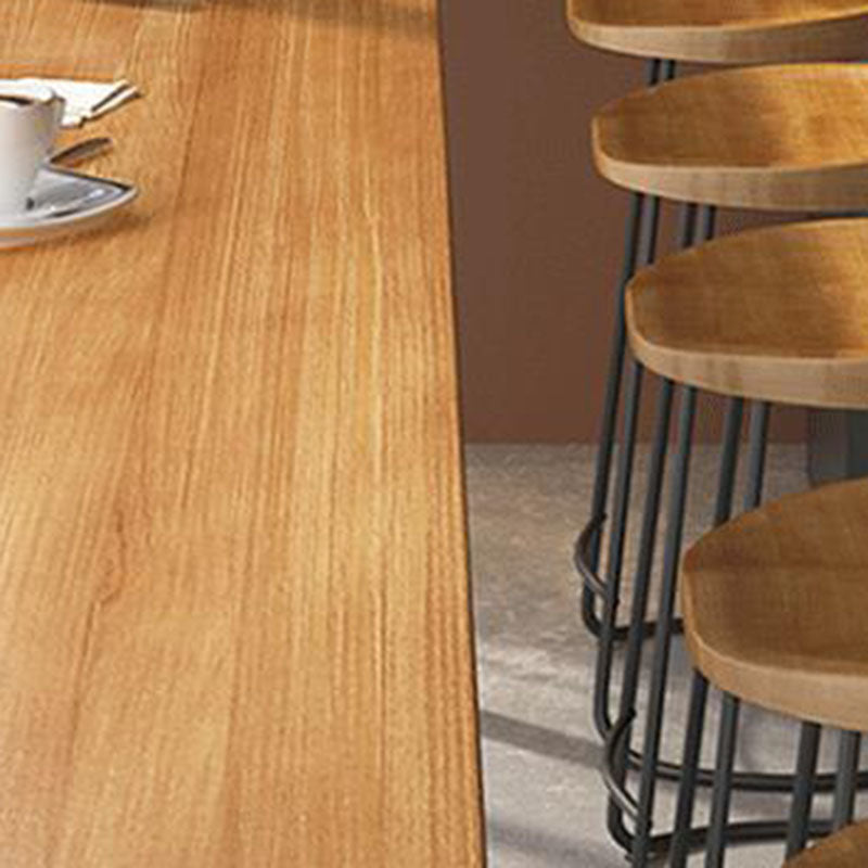 Contemporary Nordic Pine Wood Iron Round Bar Stool Backless Footrest For Dining Room
