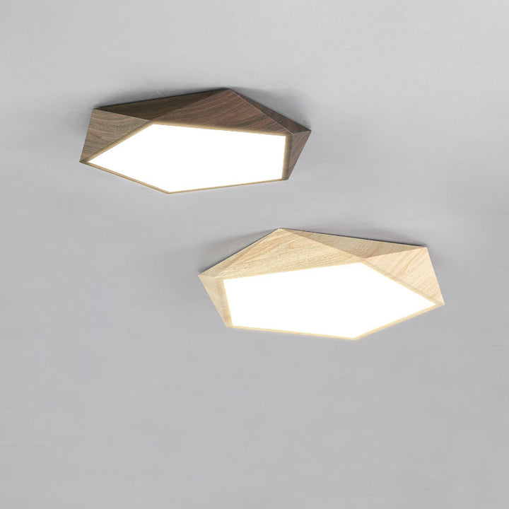 Zeitgenössische nordische unregelmäßige fünfeckige Eisen PVC LED Unterputz-Deckenleuchte für Schlafzimmer 