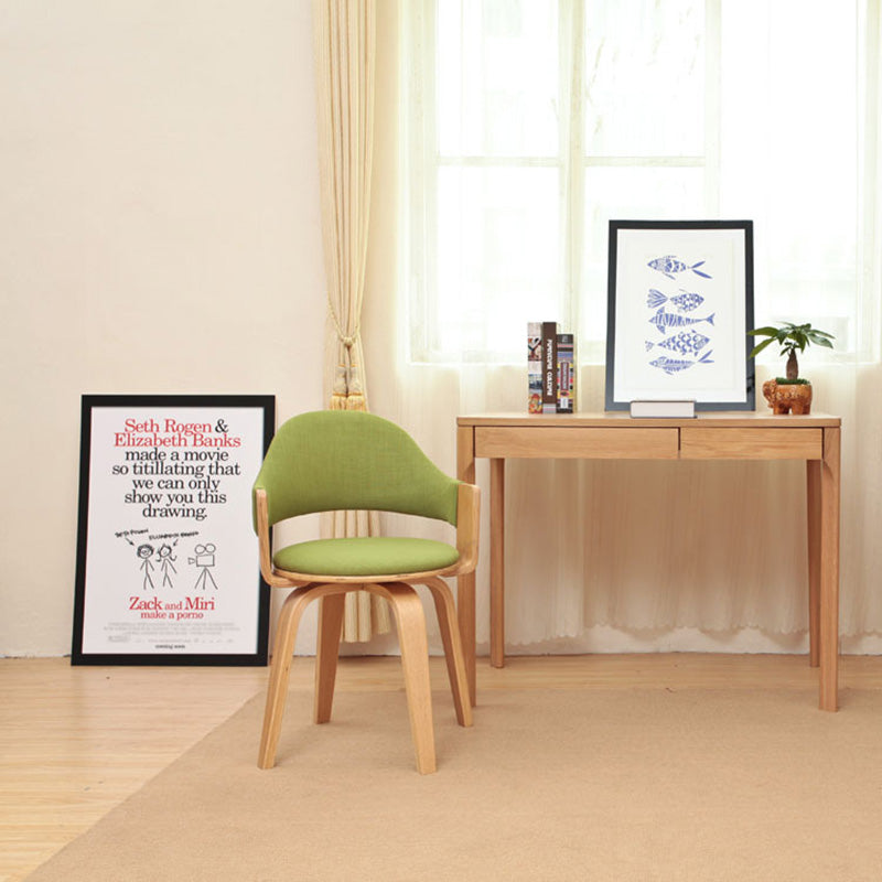 Zeitgenössischer nordischer PU-Leder gepolsterter Holzrahmen ergonomischer Drehstuhl mit Rückenlehne und Armlehne für das Home Office 