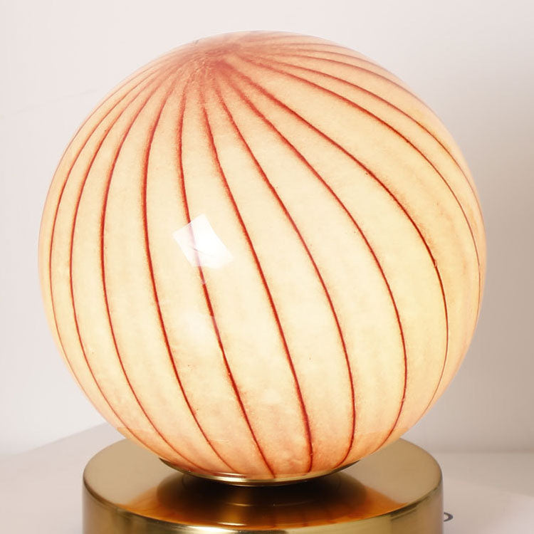 Lampe de table LED rechargeable en verre fer à rayures planète simplicité moderne pour chambre à coucher 