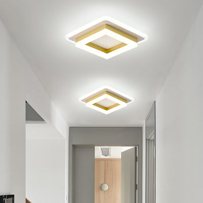 Luz de techo LED de montaje empotrado con pantalla cuadrada redonda geométrica acrílica de simplicidad moderna para sala de estar 