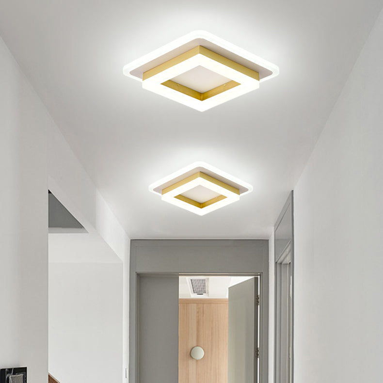 Luz de techo LED de montaje empotrado con pantalla cuadrada redonda geométrica acrílica de simplicidad moderna para sala de estar 