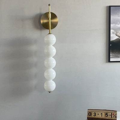 Lámpara de Aplique de Pared de Bola de Vidrio de Hierro de Simplicidad Moderna 3/5/7 Luces Para Sala de Estar 