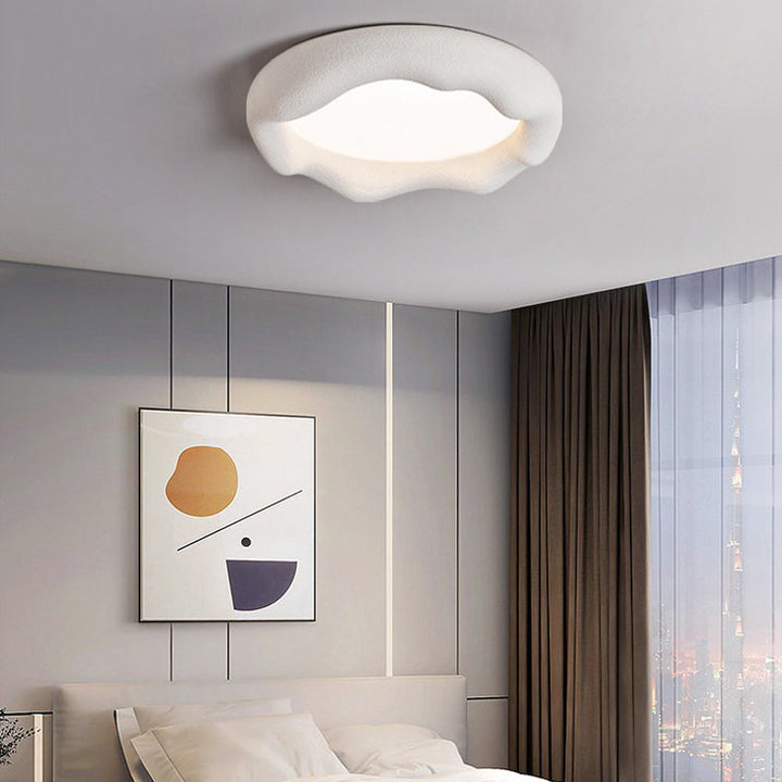 Traditionelle japanische Eisen-Fiberglas-Wolkenform-LED-Unterputz-Deckenleuchte für Wohnzimmer 
