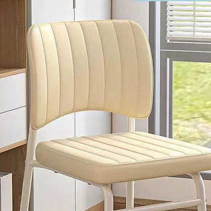 Chaise de bureau empilable en cuir PU carrée minimaliste moderne avec dossier pour la maison et le bureau 