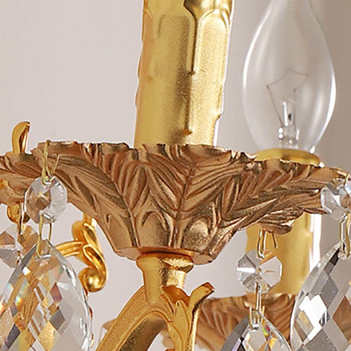 Applique Murale Traditionnelle Française en Zinc Doré Sculpté 1/2 Lumière Pour Salle à Manger 