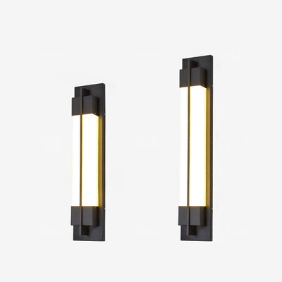 مصباح حائط LED مقاوم للماء بشكل مستطيل من الأكريليك بتصميم تقليدي يشبه الرخام الصيني للاستخدام في الفناء الخارجي 