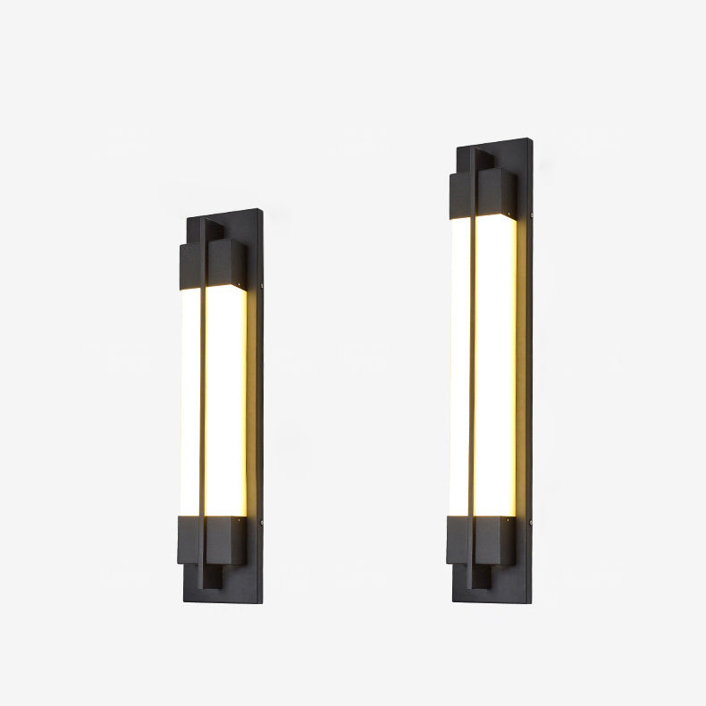 مصباح حائط LED مقاوم للماء بشكل مستطيل من الأكريليك بتصميم تقليدي يشبه الرخام الصيني للاستخدام في الفناء الخارجي 