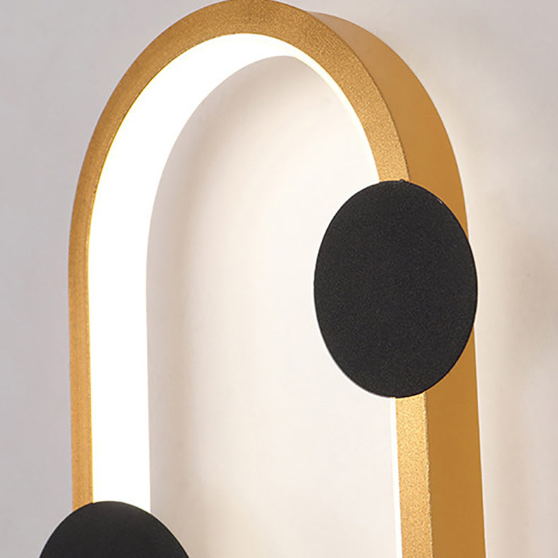 Aplique de pared LED elíptico redondo de hierro y aluminio minimalista moderno para cabecera 