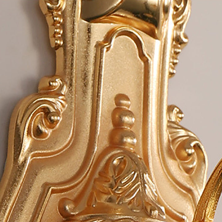Applique Murale Traditionnelle Française en Zinc Doré Sculpté 1/2 Lumière Pour Salle à Manger 