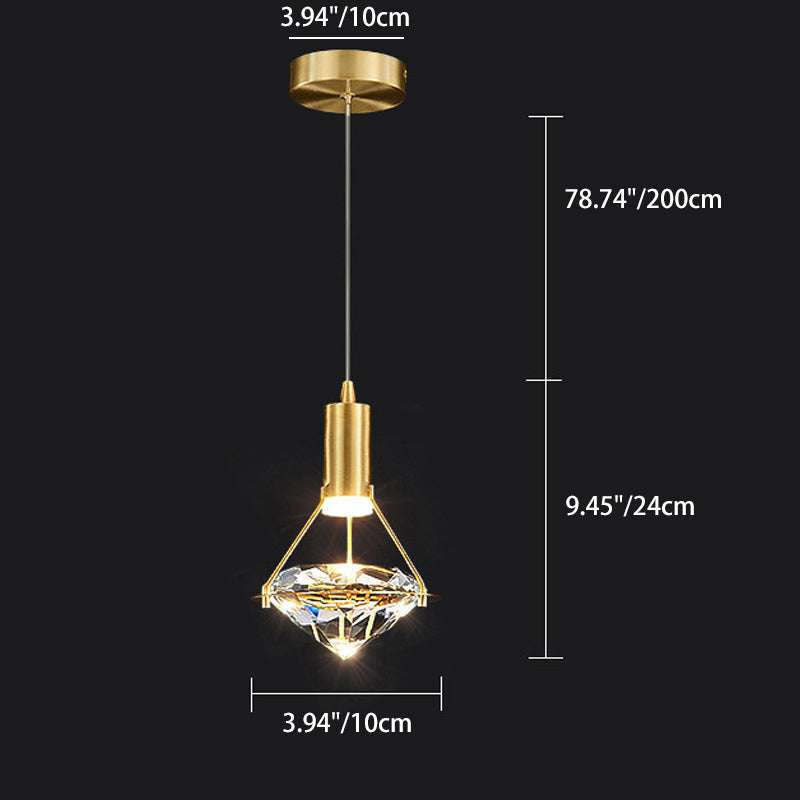 ضوء قلادة LED الكريستال الماسي الحديث 