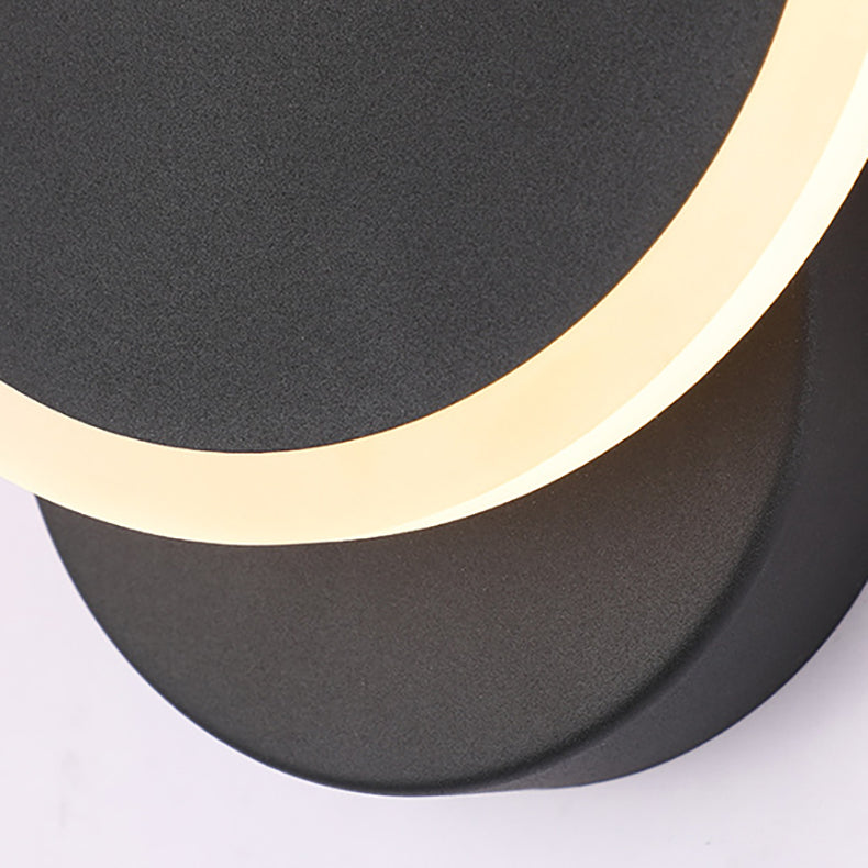 Applique Murale LED en Fer Acrylique Rond Rotatif à Simplicité Moderne pour Chambre 