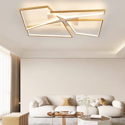 Moderne minimalistische Dreieck Patchwork Quadrat Rechteck Aluminium Eisen Silikon LED Unterputz Deckenleuchte für Schlafzimmer 