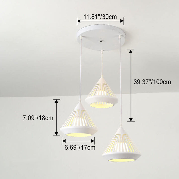 Moderne minimalistische Eisenhohl-Diamantform 1/3-Licht Insel Licht Kronleuchter 