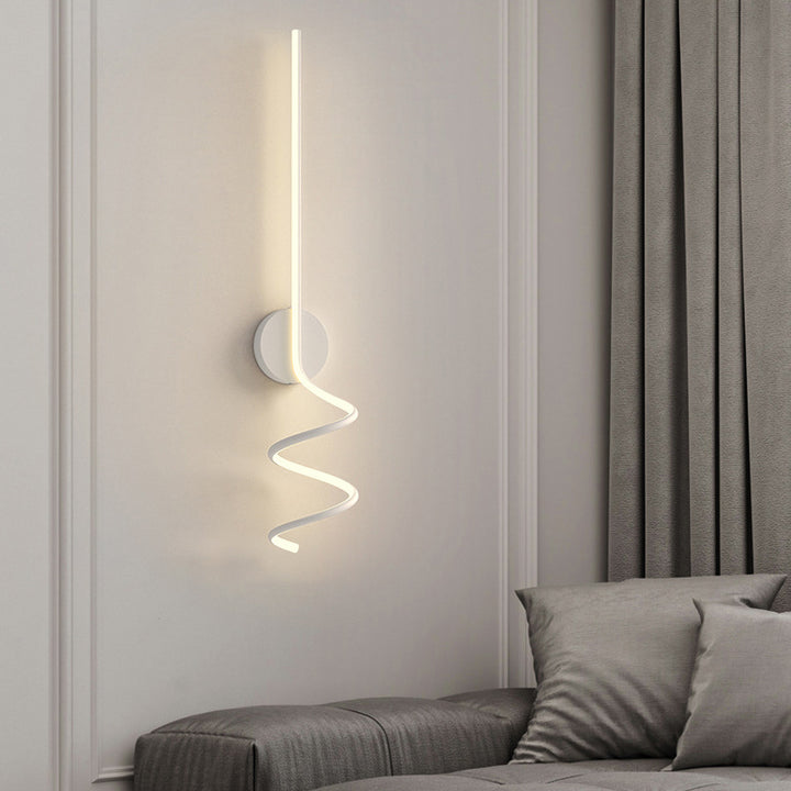 Moderne minimalistische Spirale Aluminium Eisen LED Wandleuchte Lampe für Schlafzimmer 