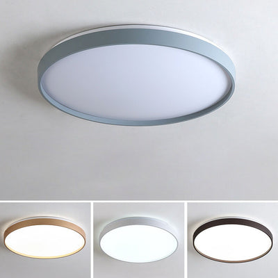 Modern Simple Round Solid Color Acrylic LED Flush Mount Ceiling Light