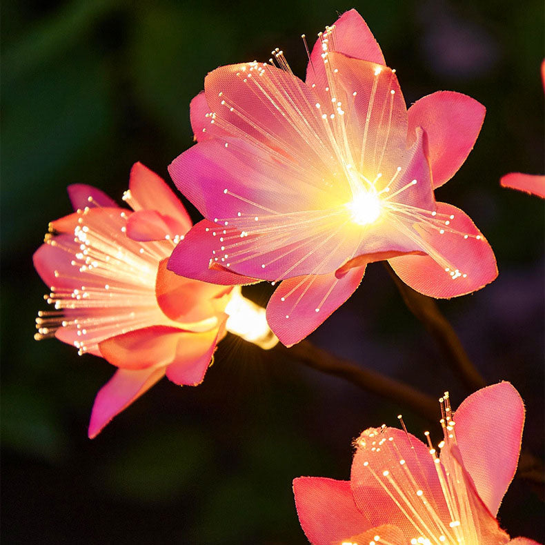 Solar Modern Creative ABS Camellia LED Outdoor Lawn Decorative Ground Plug Light