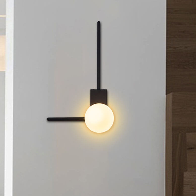 Nordic Modern Iron Geometric Line Ball 1-Light Wall Sconce Lamp