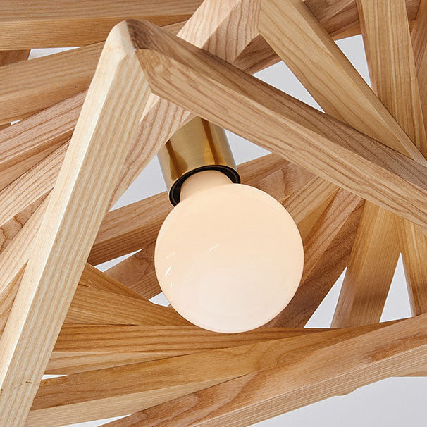 Modern Minimalist Creative Log Triangle 1-Light Pendant Light