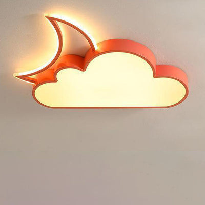 Plafonnier LED en nuage et lune en acrylique fer pour chambre d'enfants nordique contemporain 