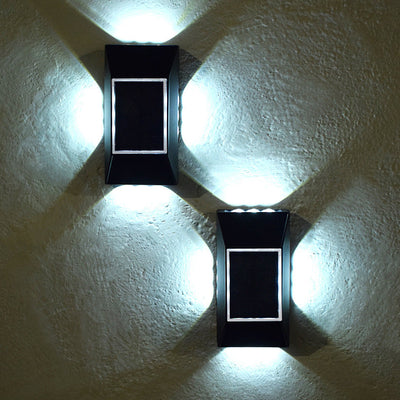 Lampe murale extérieure à LED en plastique ABS rectangulaire avec capteur solaire de modernité et simplicité pour jardin 