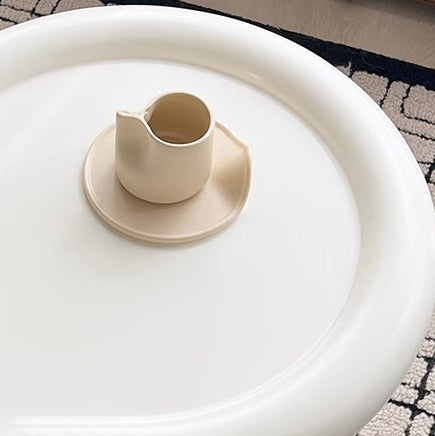Modern Minimalist Oval Fiberglass Side Table For Living Room