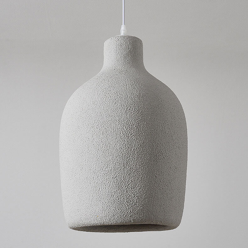 Japanese Minimalist Handmade Sculpture Texture Bottle Shape 1-Light Pendant Light