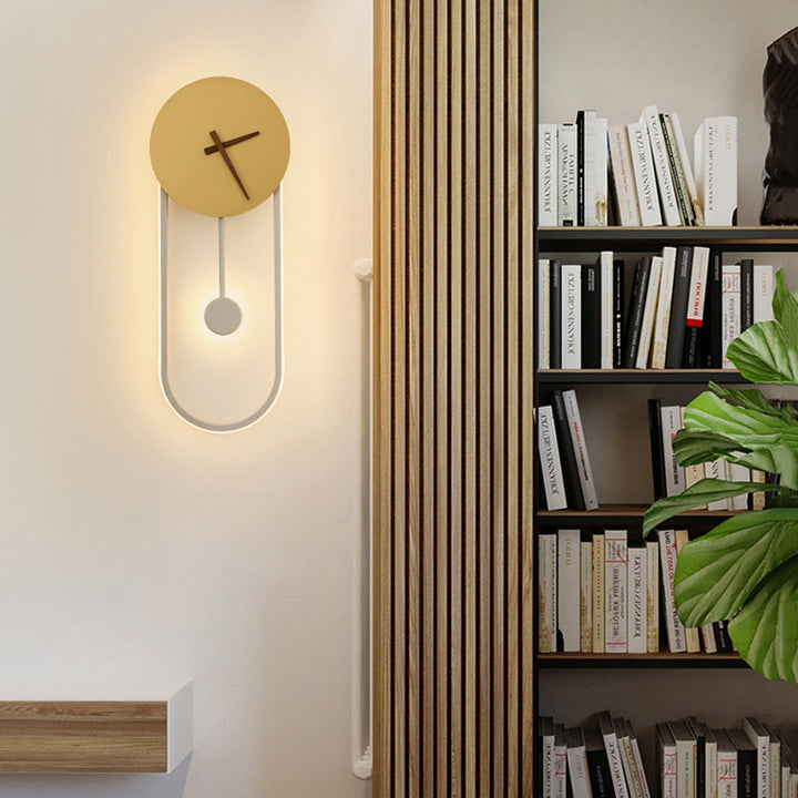Applique murale LED en fer acrylique de forme ovale ronde scandinave contemporaine pour chambre 