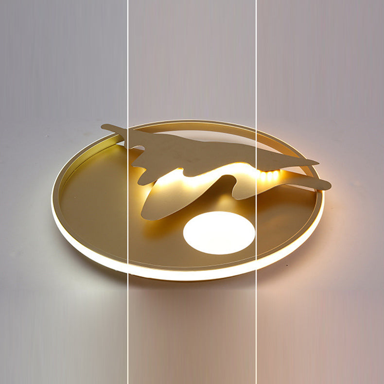 Moderne Luxus Eisen Acryl Runde Krone Herz Stern Berg LED Unterputz Deckenleuchte für Schlafzimmer 