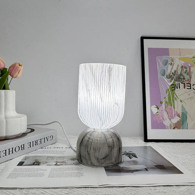 Lampe de table moderne minimaliste en verre cylindre avec entonnoir 1 lumière pour chambre 