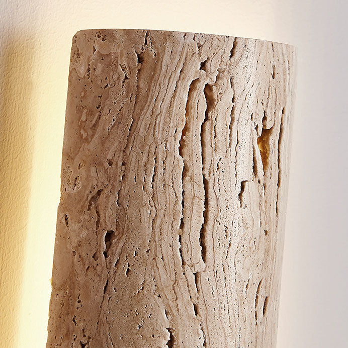 Applique Murale LED Longue Jaune en Travertin Étanche Minimaliste Moderne pour Patio Extérieur 
