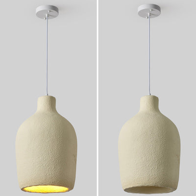 Traditionelle japanische Fiberglas-Eisenflasche, runde 1-flammige Pendelleuchte für Esszimmer 