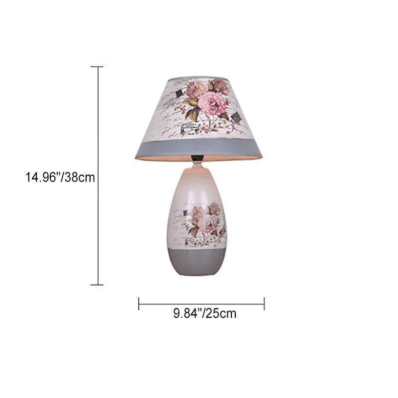 Moderne Art Deco Vase Basis Keramik Karton 1-Licht Tischlampe für Schlafzimmer 