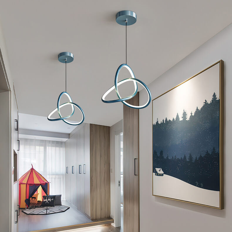 Moderne minimalistische dreieckige ringförmige Pendelleuchte aus Aluminium und Silikon mit LED 