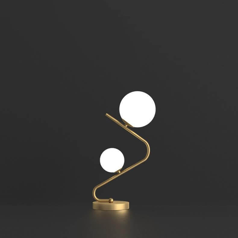 Nordic Minimalist Creative Copper Ball 2-Light Table Lamp