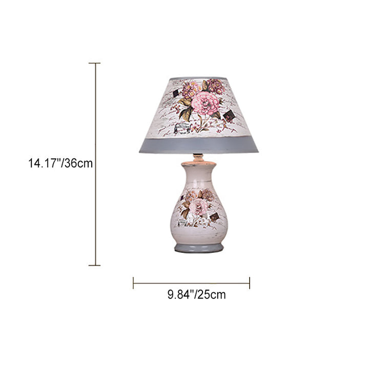 Moderne Art Deco Vase Basis Keramik Karton 1-Licht Tischlampe für Schlafzimmer 