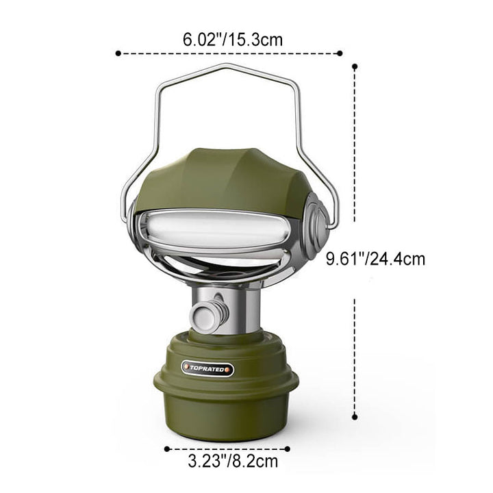 Tragbare Outdoor-Edelstahl-drehbare Lampenschirm LED-wiederaufladbare Campinglampe 