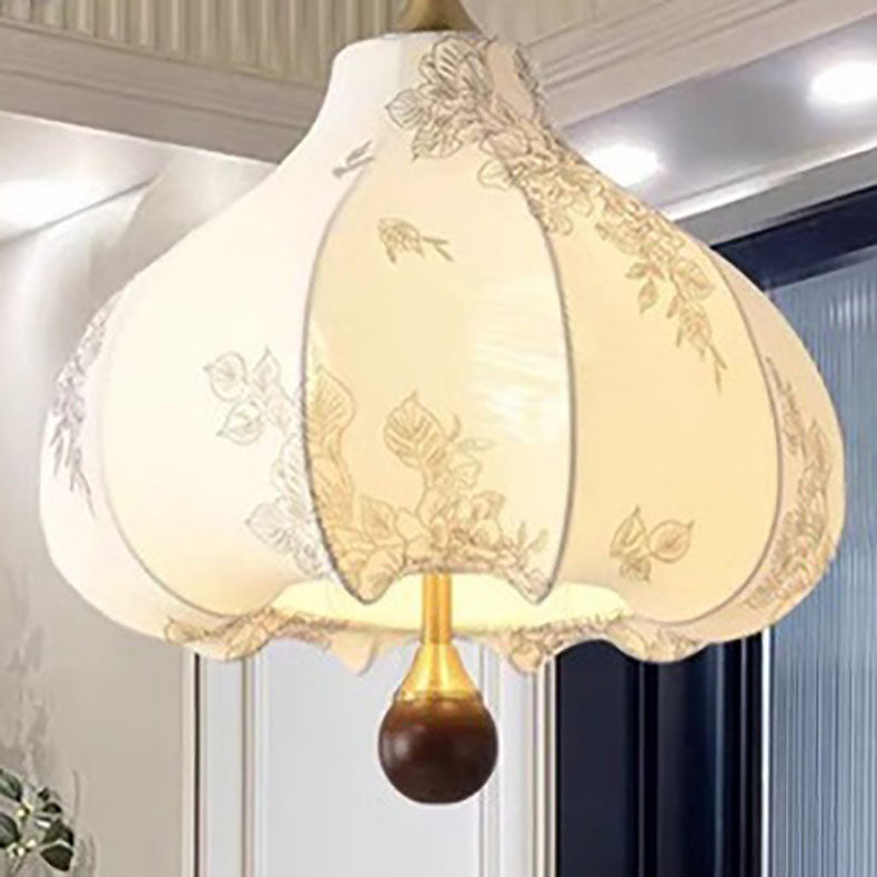 Traditioneller französischer Kronleuchter aus Kastanienholz mit Metall- und Eschenholz-Stoff, 3/5 Lichter für Esszimmer 
