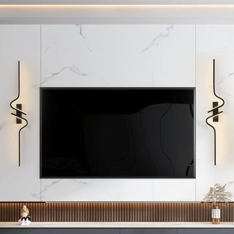 Zeitgenössische kreative Streifen Aluminium Silikongel LED Wandleuchte Lampe für Wohnzimmer 