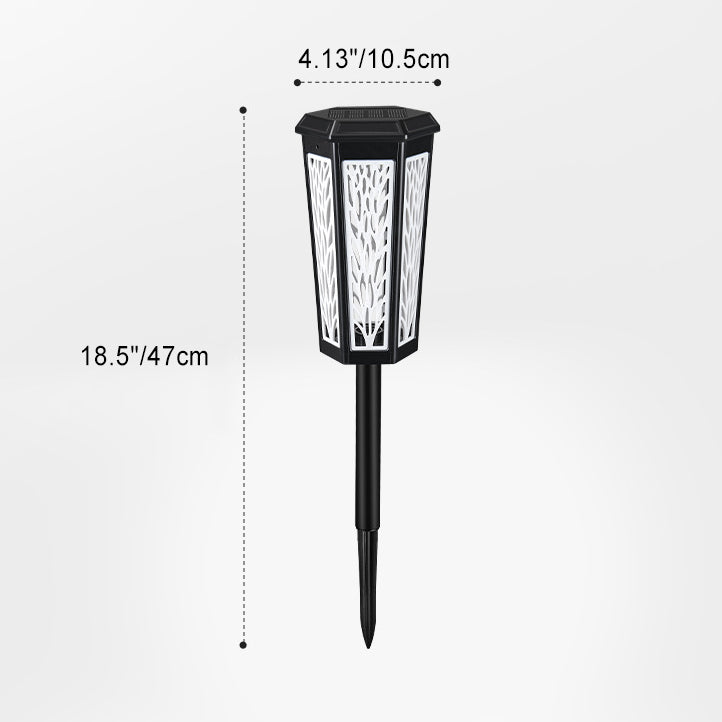Contemporary Industrial Solar Hexagonal Plastic LED Lawn Insert Light For Outdoor Patio
