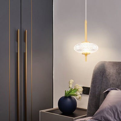 Moderne Luxus Hängeleuchte aus Vollkupfer Glas Zylinder Sphärische Diamant LED 