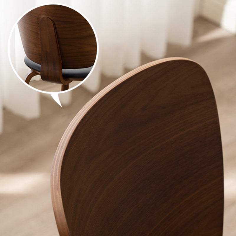 Chaise de salle à manger en bois avec revêtement en cuir PU simplicité contemporaine pour salon 