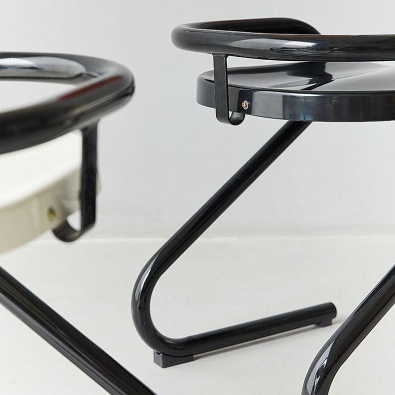 Chaise de salle à manger moderne mi-siècle avec cadre incurvé en plastique ABS et métal, dossier et accoudoirs 